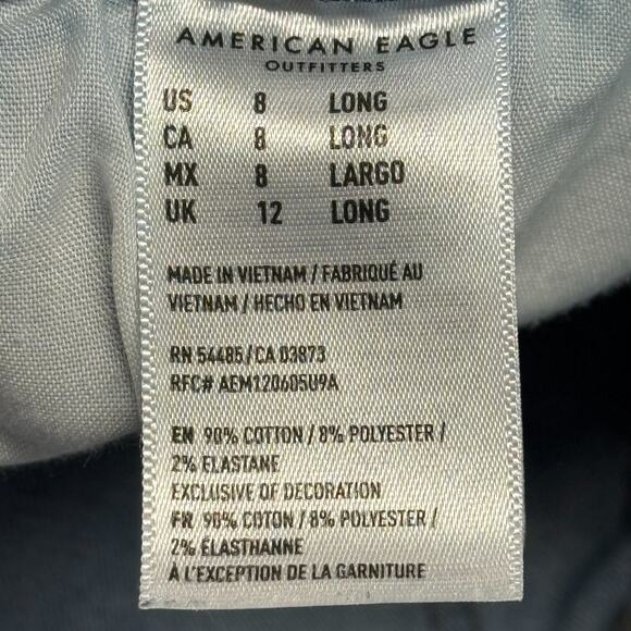 American Eagle Jeans Women 8 Long Blue 28x28 Lace Up Next Level Stretch Jegging - Picture 7 of 9